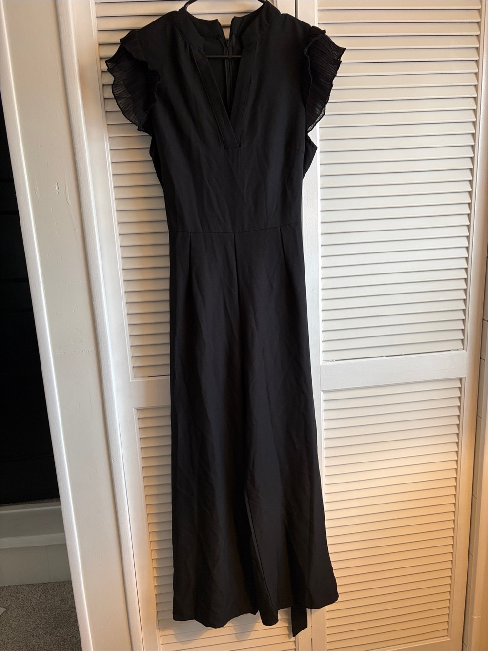 Black Jumpsuit with Flutter Sleeves and Tied Waste NEVER WORN